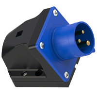 IEC 60309 Wall Mount Inlet Straight Type, IP44 Rated, 20A 250V, 16A 220-250V, 6H, IEC 309